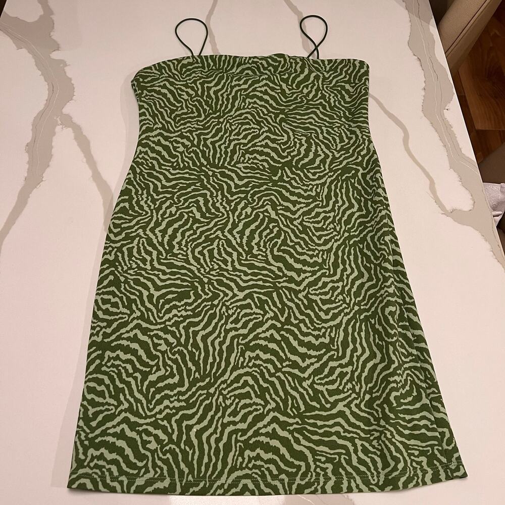 H&M Green Swirl Bodycon Mini Dress